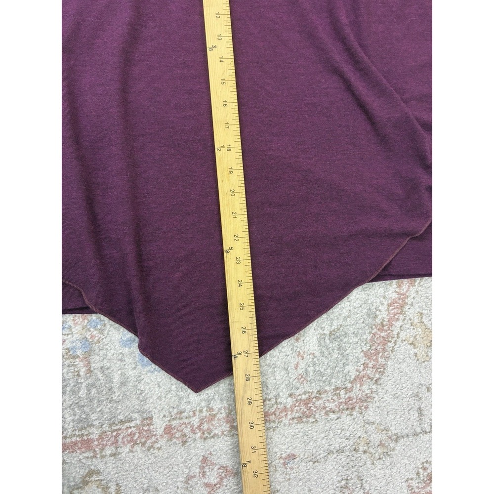 Soft Surroundings Slouchy Purple Knit Pullover High Low Curved Hem V-Neck PXL - Picture 7 of 11